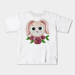 watercolor cute pink rabbit Kids T-Shirt